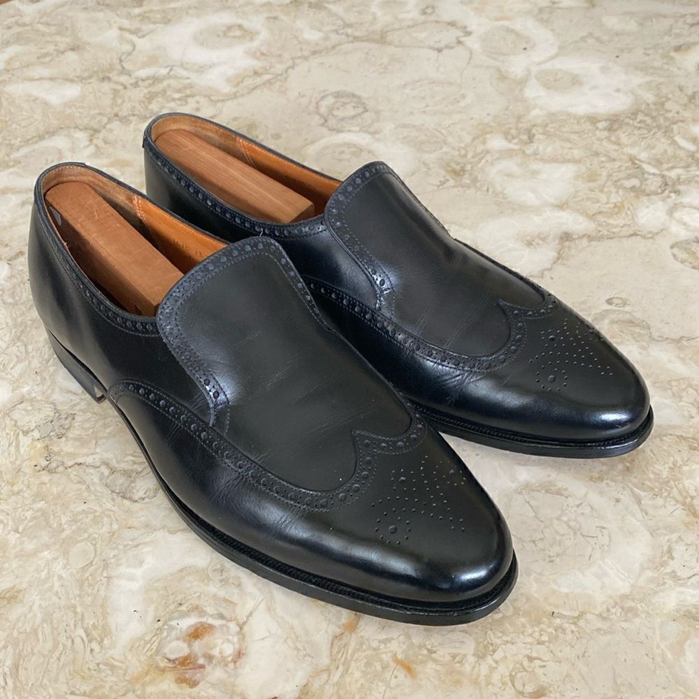 Peal & Co. For Brooks Brothers Slip On Wingtip Leather Shoes - Size 13D